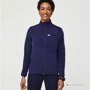 NWOT FIGS Navy On Shift Fleece Jacket